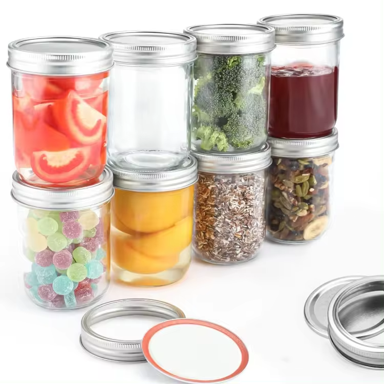 Wholesale split type aluminum lid Mason glass jar