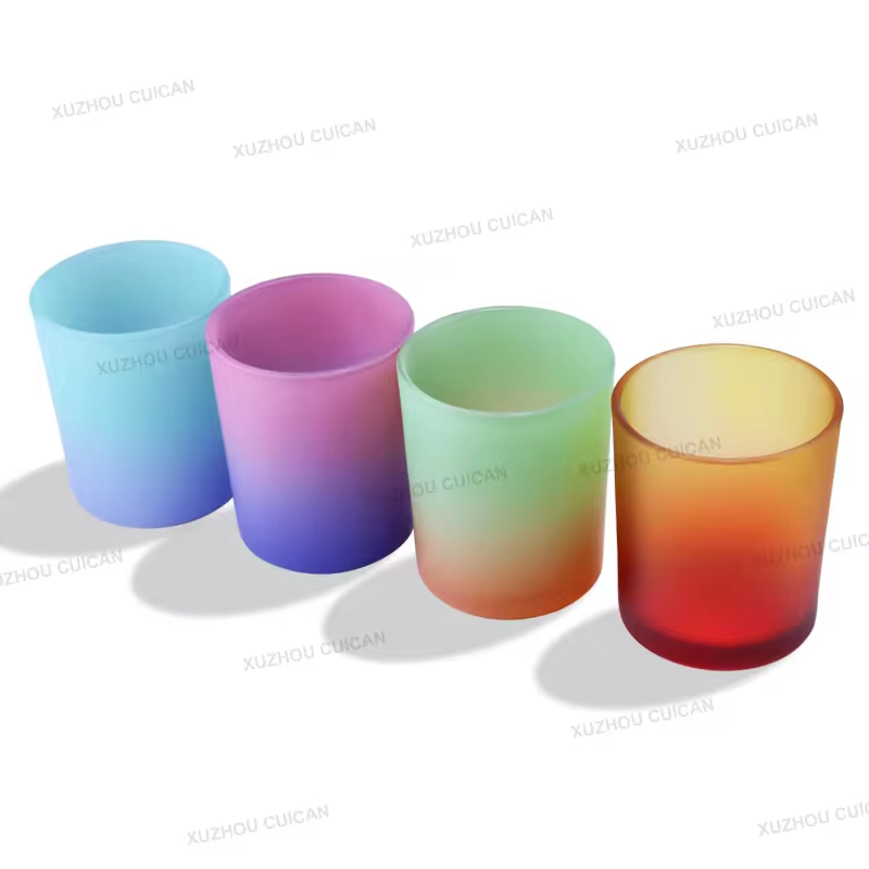 Wholesale Custom Color Empty 220ML 315ML 430ML Glass Candle Jar with Lids