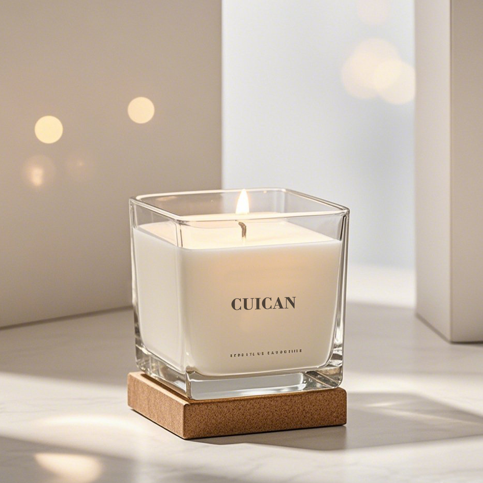 Square Shape Glass Candle Holder,80ml,130ml,300ml,630ml