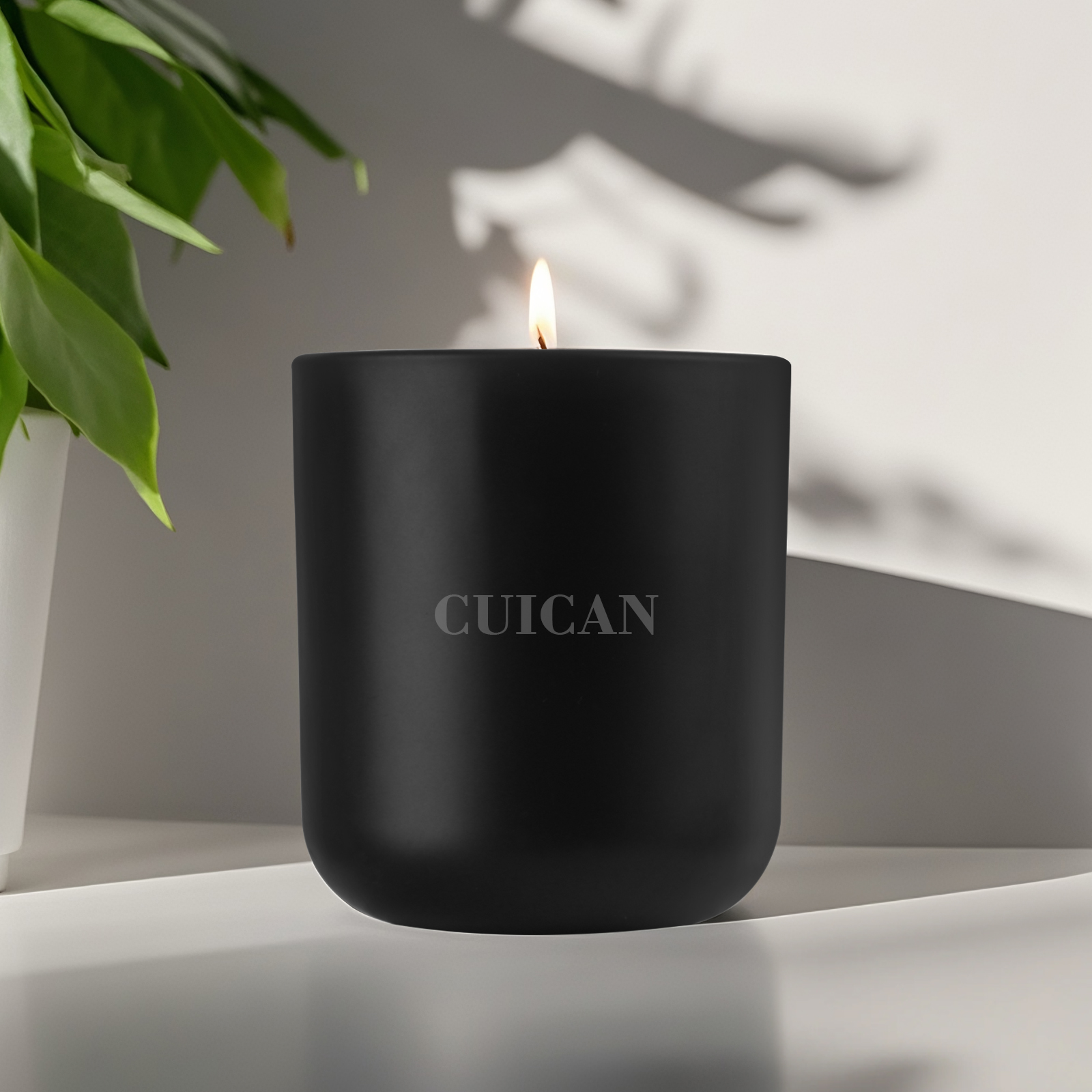 Custom Matte Black Glass Candle Jar, 250ml,300ml,380ml