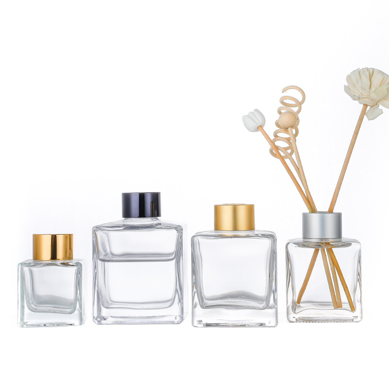 Wholesale square reed aroma diffuser glass bottle