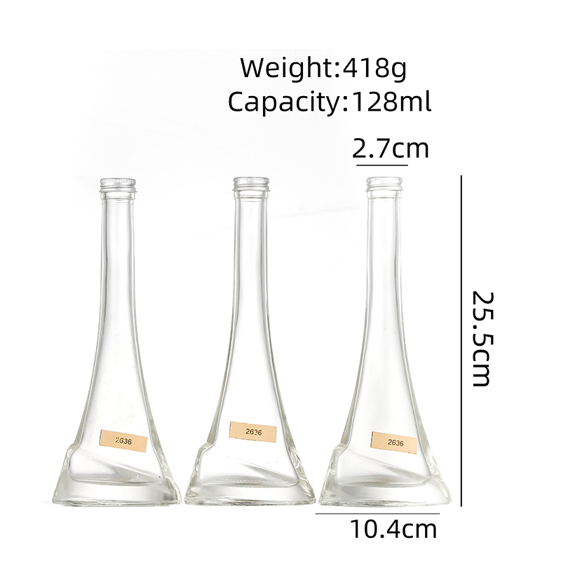 OEM/ODM ChinaColored Wine Bottles For Sale- Empty 128ml 4oz Conical Shaped Liquor Juice Bottle Milk Tea Glass Bottle Cui Can Glass detail pictures