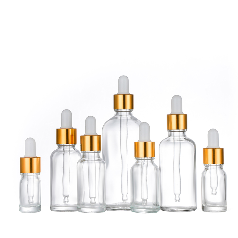 China wholesaleCosmetic Spray Bottle- 1oz Frosted Clear Glass Dropper Bottle 5ml 10ml 15ml 20ml 30ml 50ml 100ml essential oil bottle with Dropper Cui Can Glass detail pictures