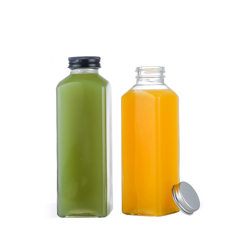Newly Arrival Empty Perfume Bottles Wholesale - square shape cold pressed juice bottles wholesale Cui Can Glass detail pictures