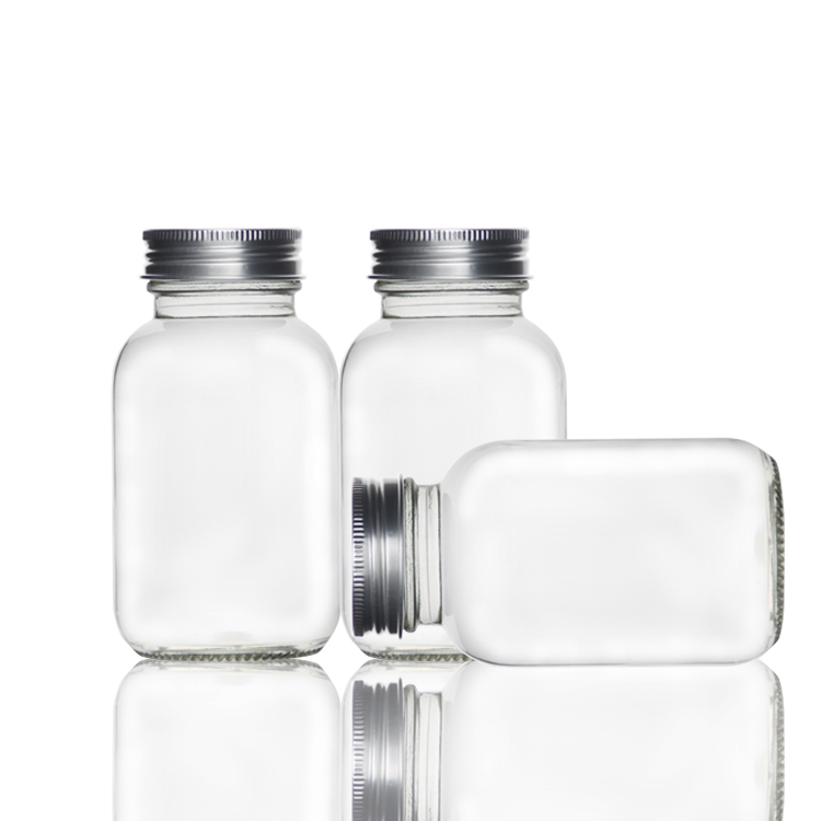 Wholesale 170ml round shape clear glass bottle with screw aluminium cap