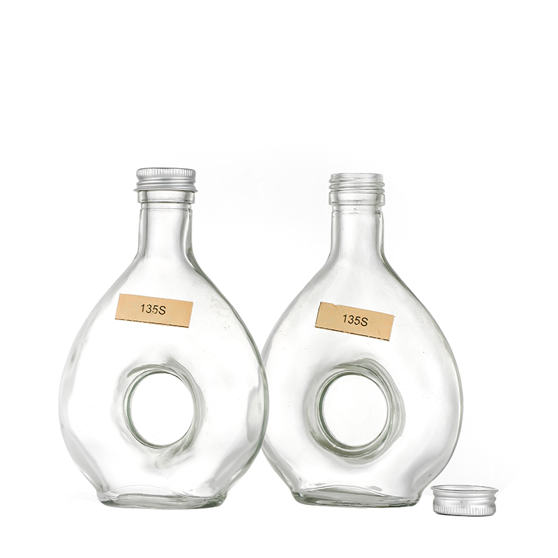 Factory source  Wine Decanter Near Me  - 190ml 6oz Wholesale Different Sizes Creative Flat Bottle Glass Wine Whiskey Liquor Bottle Cui Can Glass