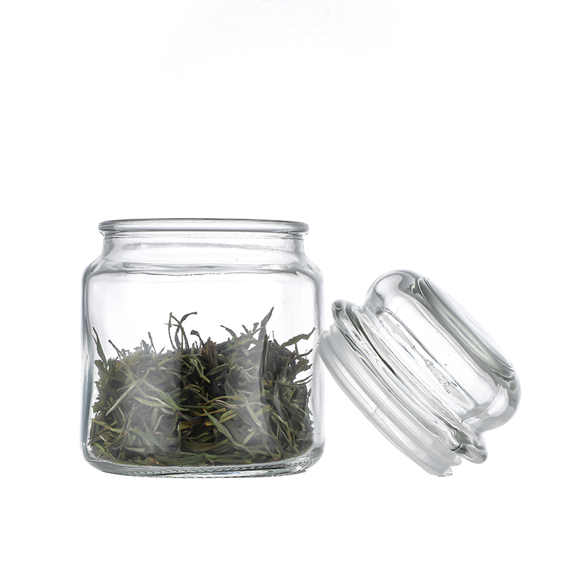 High Quality Amber Glass Candle Jars Bulk - Round shape 500ml 750ml Hemp GlassJar Cui Can Glass detail pictures