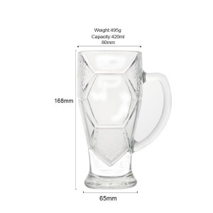 2022 Clear Beer Can Glass Cups 16oz Qatar World Cup Trophy Shaped