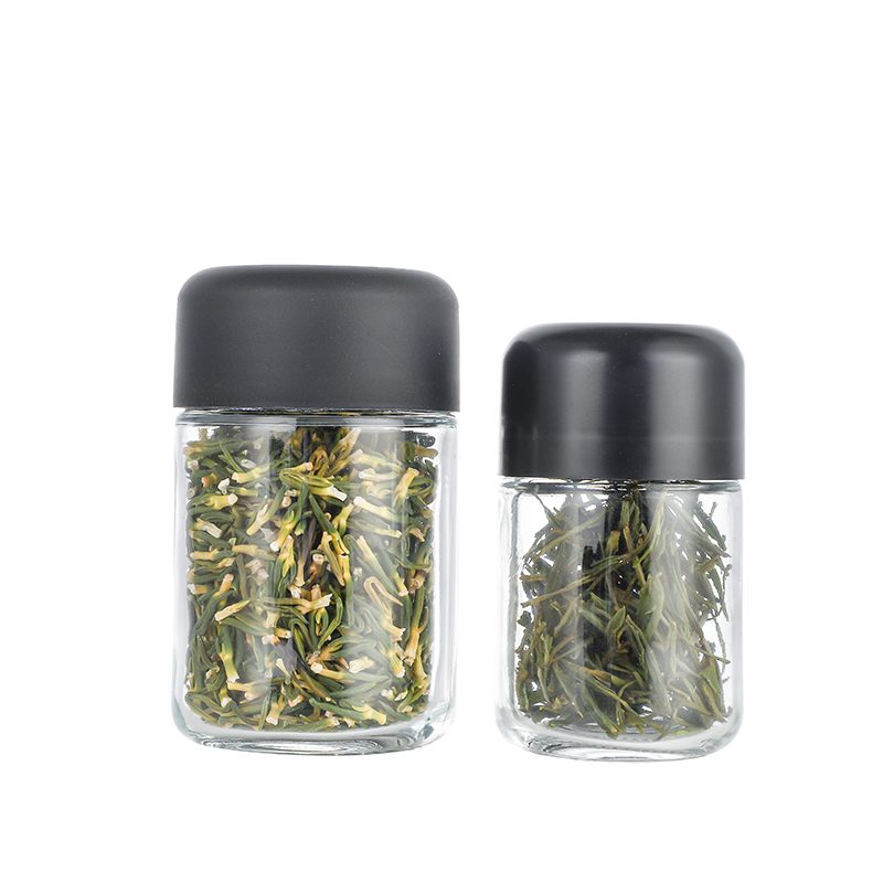 OEM/ODM China 4 Oz Candle Jars Wholesale - Child resistant cap clear hemp glass jar Cui Can Glass detail pictures