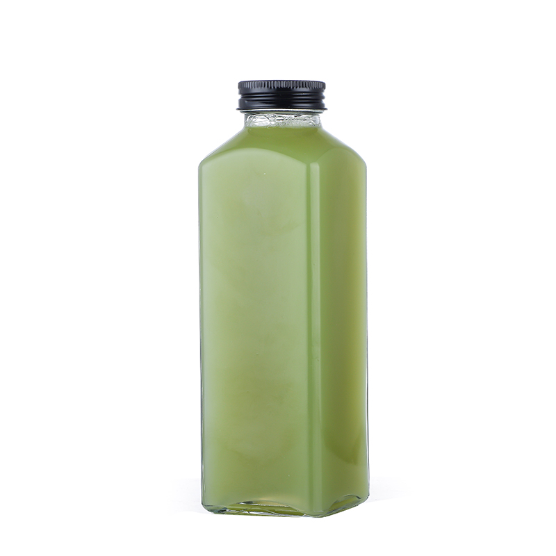 Newly Arrival Empty Perfume Bottles Wholesale - square shape cold pressed juice bottles wholesale Cui Can Glass detail pictures