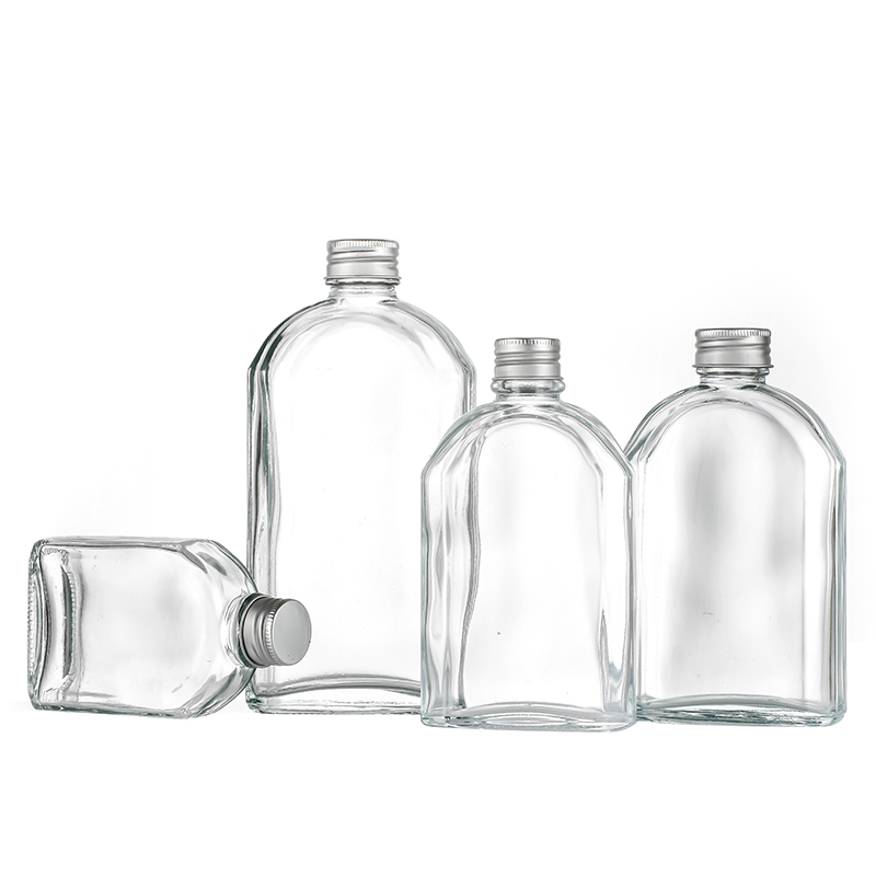 wholesale flat shape fruit wine bottle
