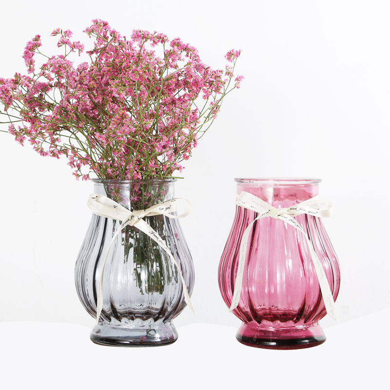 Rustic small glass vases of various shape