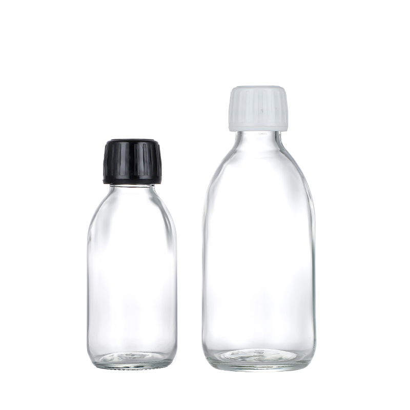 wholesale clear color syrup glass bottle with metal cap