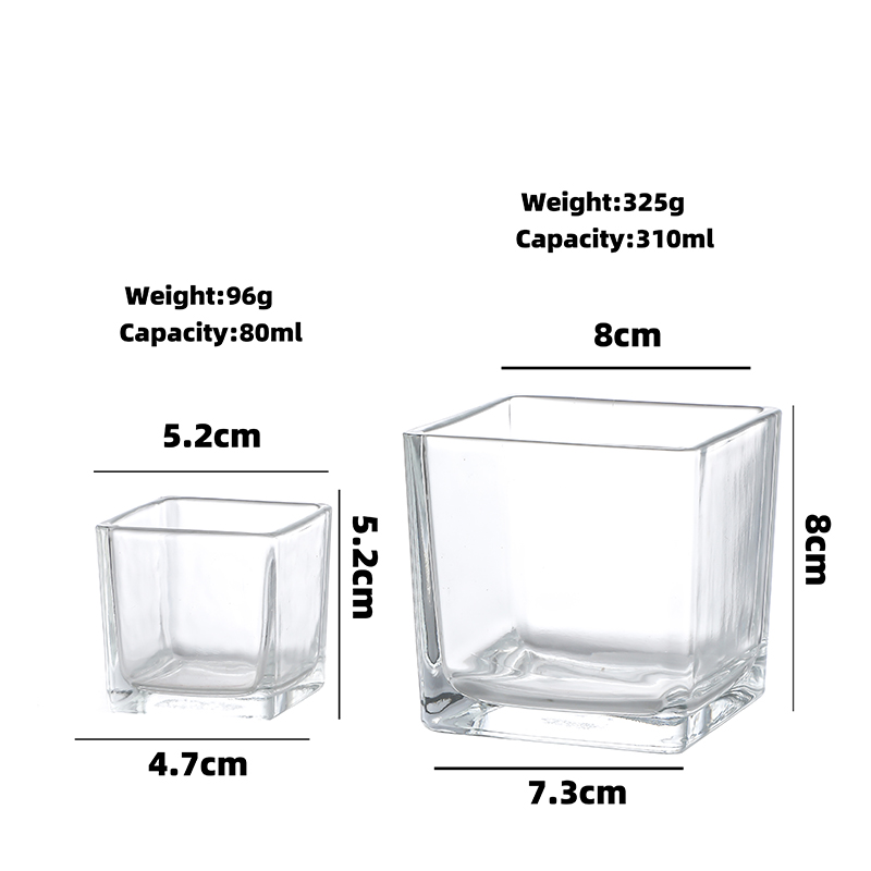 China Original Factory Unique Candle Vessels Wholesale - Custom square empty  candle jars wholesale Cui Can Glass manufacturers and suppliers
