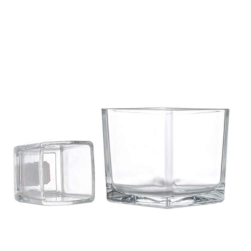 Custom square shape  empty candle jars wholesale