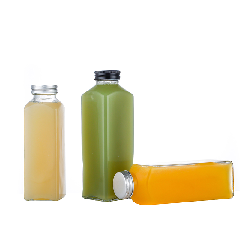Newly Arrival Empty Perfume Bottles Wholesale - square shape cold pressed juice bottles wholesale Cui Can Glass detail pictures