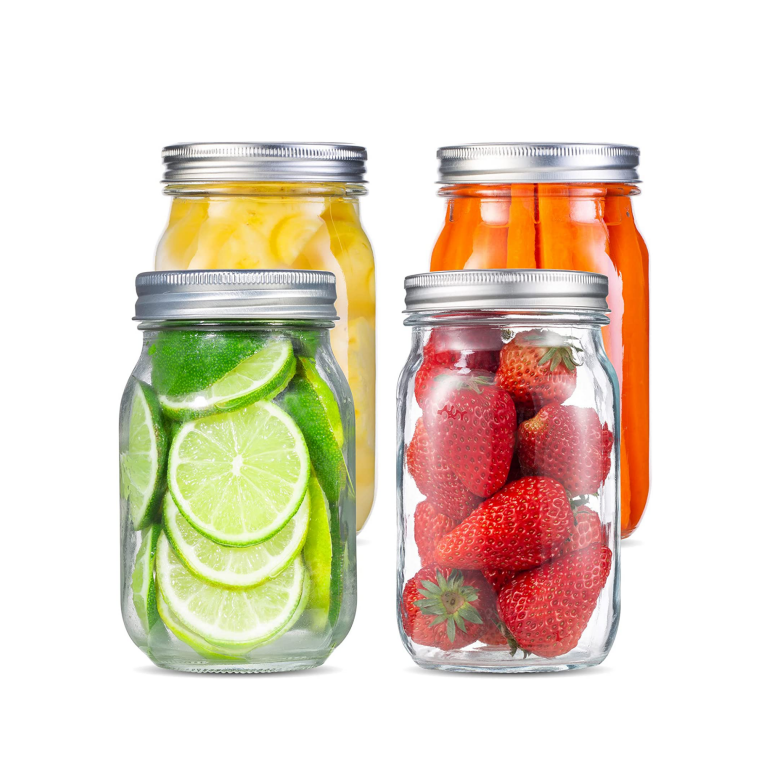Manufactur standardLotion Jars With Lids-Mason Jars with Lids 500ml 17.5OZ Mason Drinking Jar with Straws6Pcs Glass Preserving Jars for Jams Overnight Oats and Beverages Send 6 Airtight lid Cui Can Glass detail pictures