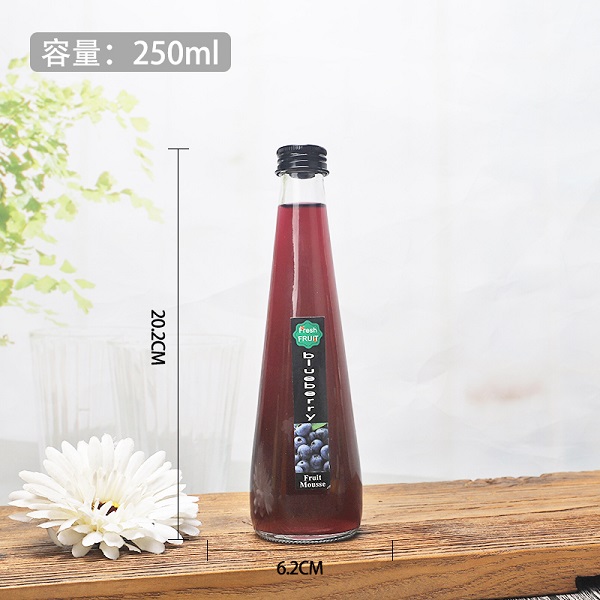Lowest Price for Aromatherapy Roller Bottles - 250ml /330ml round transparent beverage juice glass bottle Cui Can Glass detail pictures