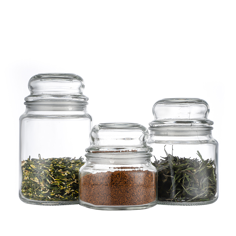 High Quality Amber Glass Candle Jars Bulk - Round shape 500ml 750ml Hemp GlassJar Cui Can Glass detail pictures
