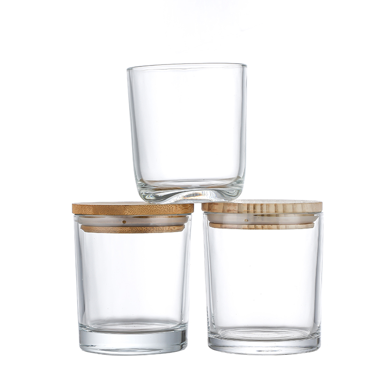 Massive Selection for Candle Vessels Bulk Wholesale - Luxury clear empty glass candle jarsCui Can Glass detail pictures