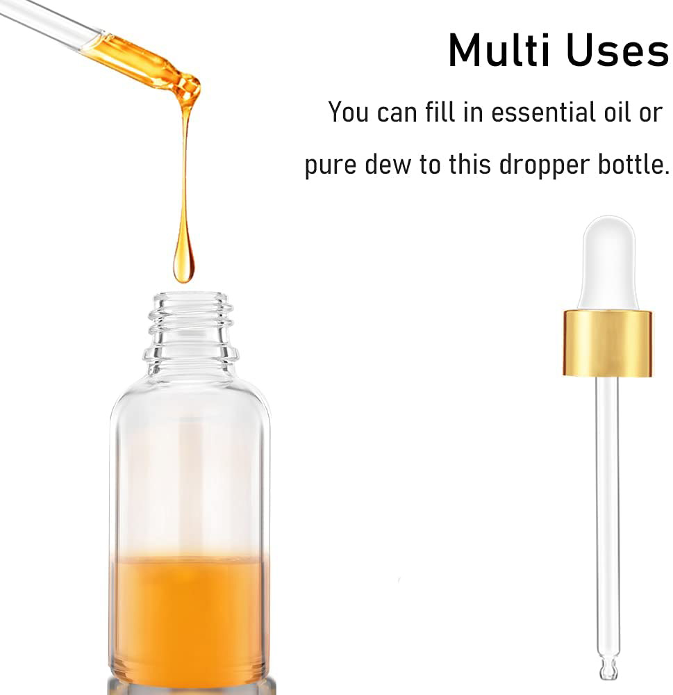 China wholesaleCosmetic Spray Bottle- 1oz Frosted Clear Glass Dropper Bottle 5ml 10ml 15ml 20ml 30ml 50ml 100ml essential oil bottle with Dropper Cui Can Glass detail pictures