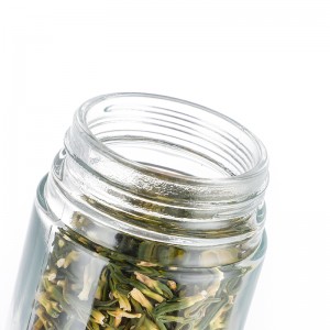 wholesale child resistant cap clear hemp glass jar
