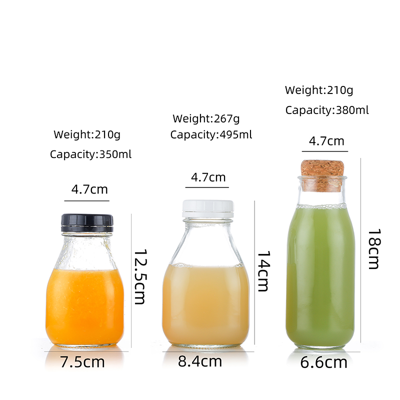 glass juice bottles
