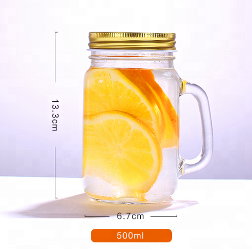 Factory makingGlass Food Jars With Lids- Mason Jar Mugs with Screw top lids, reusable straws and extra lids. Drinking Glasses Ideal for Making Overnight Oats, smoothies, Cocktails, Picnics Pint 500ml 16oz Maison Cui Can Glass detail pictures