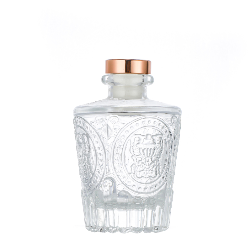 Trending Products Beautiful Kitchen Canisters- Luxury Round Crystal 10oz 293ml Custom Refillable Diffuser Perfume Glass Bottle with Diffuser Cui Can Glass detail pictures