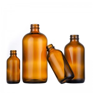 Amber boston round bottles wholesale/wine glass bottle