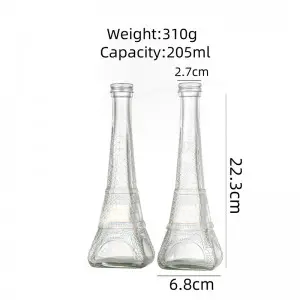 Discountable price Mini Perfume Bottles Wholesale - Wholesale 200ml eiffel tower shape glass juice bottles Cui Can Glass detail pictures
