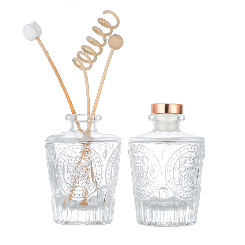 Trending Products Beautiful Kitchen Canisters- Luxury Round Crystal 10oz 293ml Custom Refillable Diffuser Perfume Glass Bottle with Diffuser Cui Can Glass detail pictures