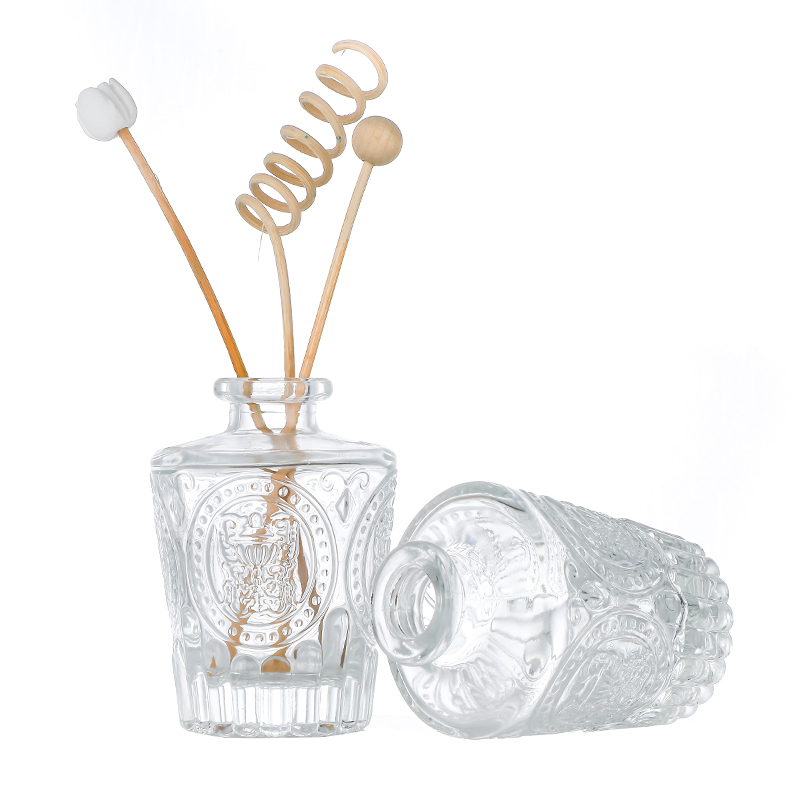 Trending Products Beautiful Kitchen Canisters- Luxury Round Crystal 10oz 293ml Custom Refillable Diffuser Perfume Glass Bottle with Diffuser Cui Can Glass detail pictures