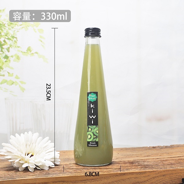 Lowest Price for Aromatherapy Roller Bottles - 250ml /330ml round transparent beverage juice glass bottle Cui Can Glass detail pictures