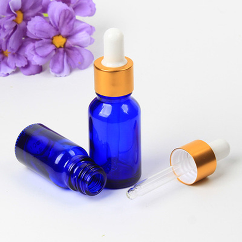 Professional DesignEmpty Cosmetic Containers For Sale– 5ml 10ml 15ml 20ml 30ml blue essential oil glass bottle Cui Can Glass detail pictures