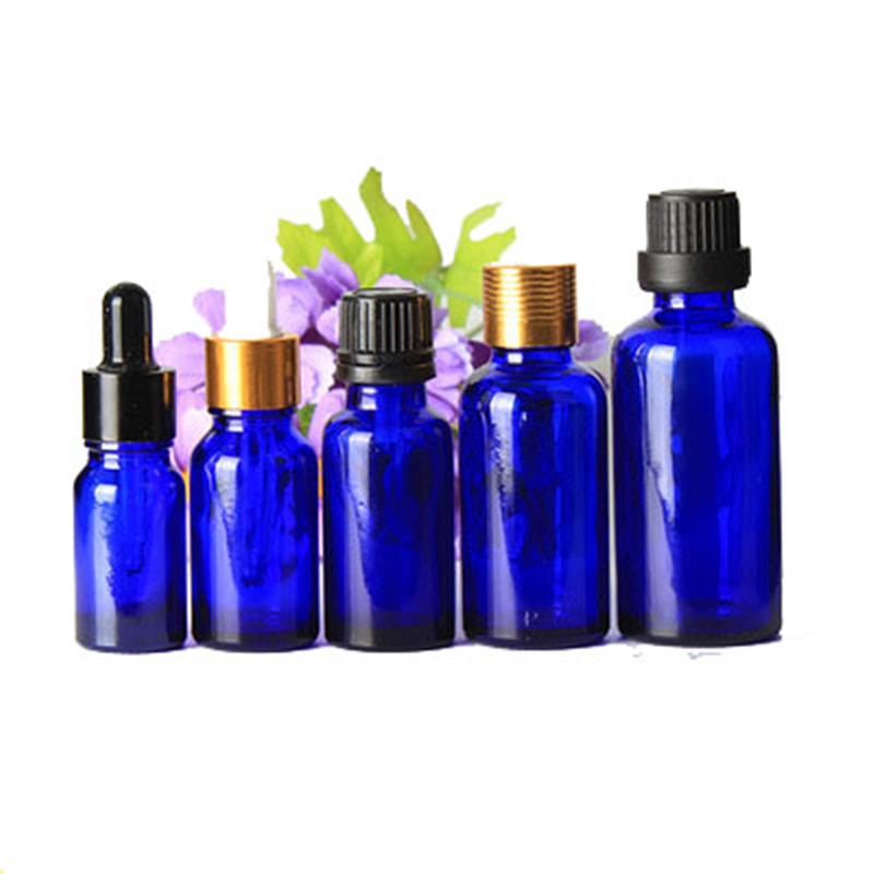 Good quality  Airless Cosmetic Packaging  - 5ml 10ml 15ml 20ml 30ml blue essential oil glass bottle Cui Can Glass