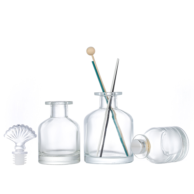 China Supplier100ml Reed Diffuser Bottles- Wholesale Free Sample Round 96ml 150ml 280ml 257ml Empty Perfume Reed Diffuser Glass Bottle Cui Can Glass detail pictures