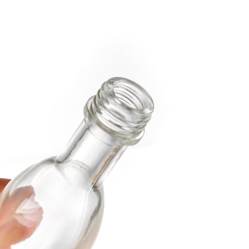 High definitionGlass Lidded Containers- 100ml Round Cooking Bottles Glass Olive Oil Bottles with Aluminum cap Cui Can Glass detail pictures