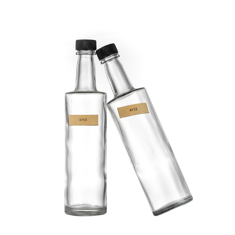 OEM/ODM ManufacturerGreen Glass Olive Oil Bottles- Hot Sale 210ml Round Organic Olive Oil Bottles Glass Bottles for Wholesale Cui Can Glass detail pictures