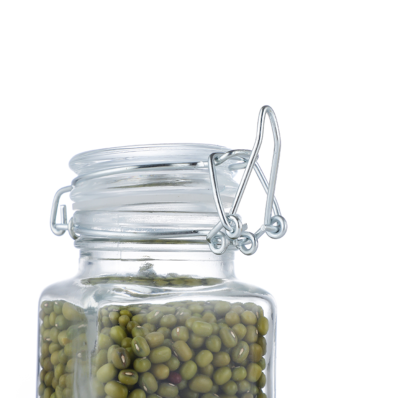 High QualitySmall Mason Jars With Handles- 104ml 120ml Vacuum Glass Storage Jar Heat-resistant Sealed Glass Jar with Metal Seal Lids Cui Can Glass detail pictures