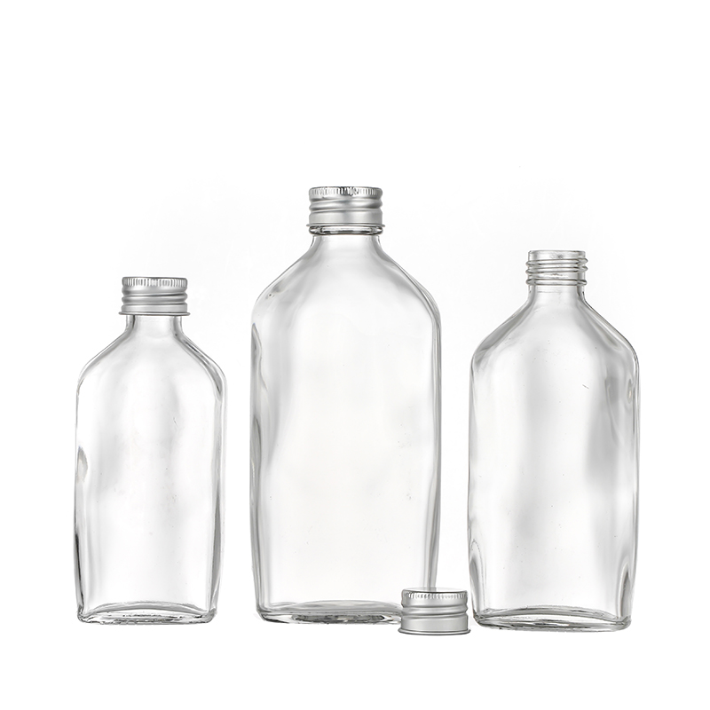 Best Price for Wholesale Fruit Wine Bottle - wholesale flat shape fruit wine bottle with metal capCui Can Glass detail pictures
