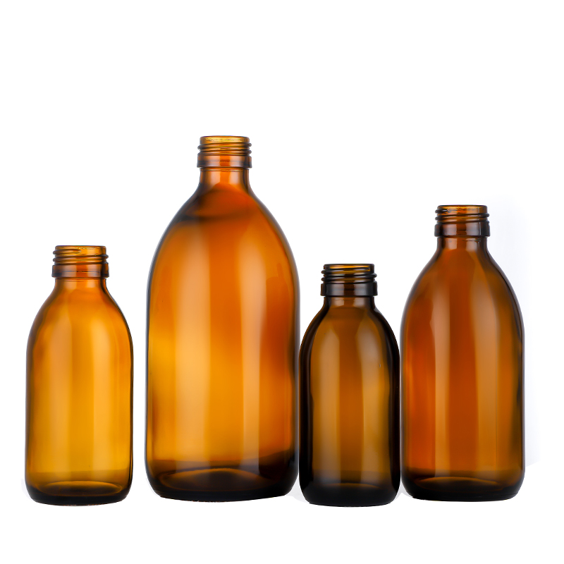 Amber syrup bottle medicine boston bottles wholesale