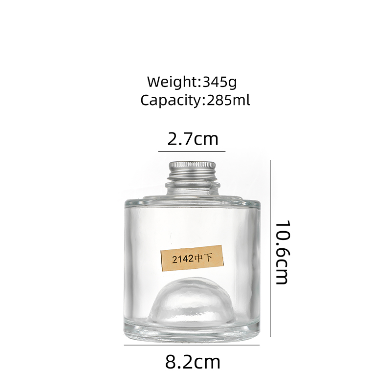 Factory Cheap HotGlass Of Rose Wine- Customized Round 285ml Whisky Rum Gin Tequila Vodka Brandy Glass Bottle With punted bottom Cui Can Glass detail pictures