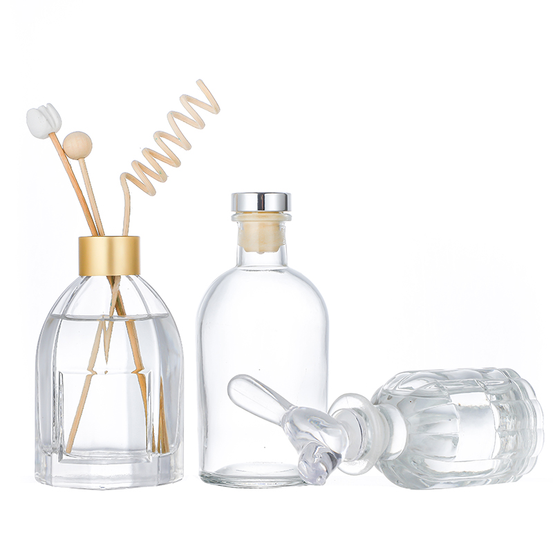 Factory best sellingDouble Wall Cappuccino Cups- 125ml 210ml 239ml Clear Round Glass Diffuser Bottles with Natural Reed Sticks Cui Can Glass detail pictures