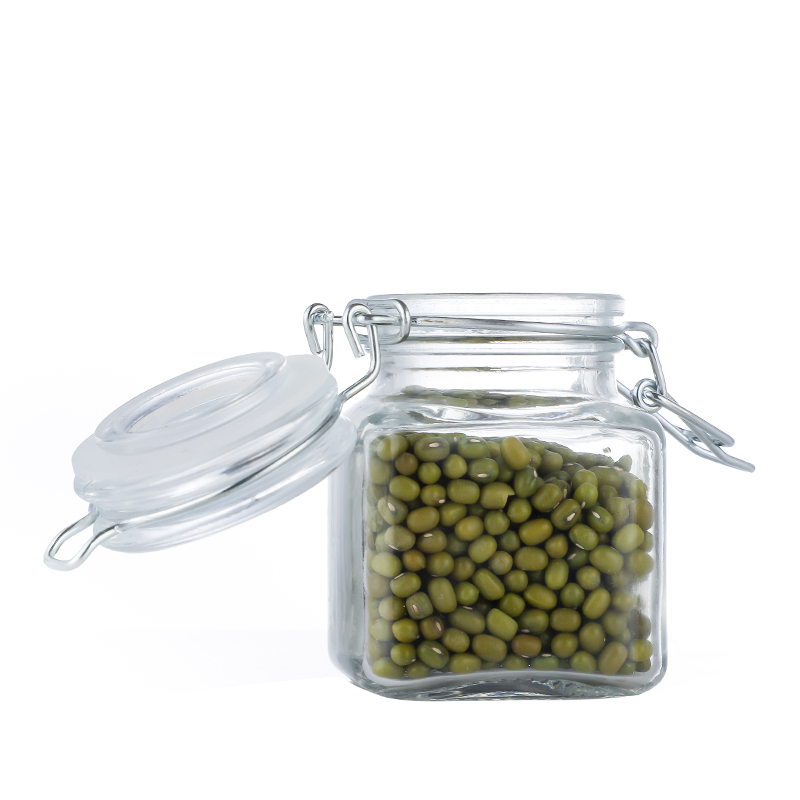  food storage glass jar with glass cap 