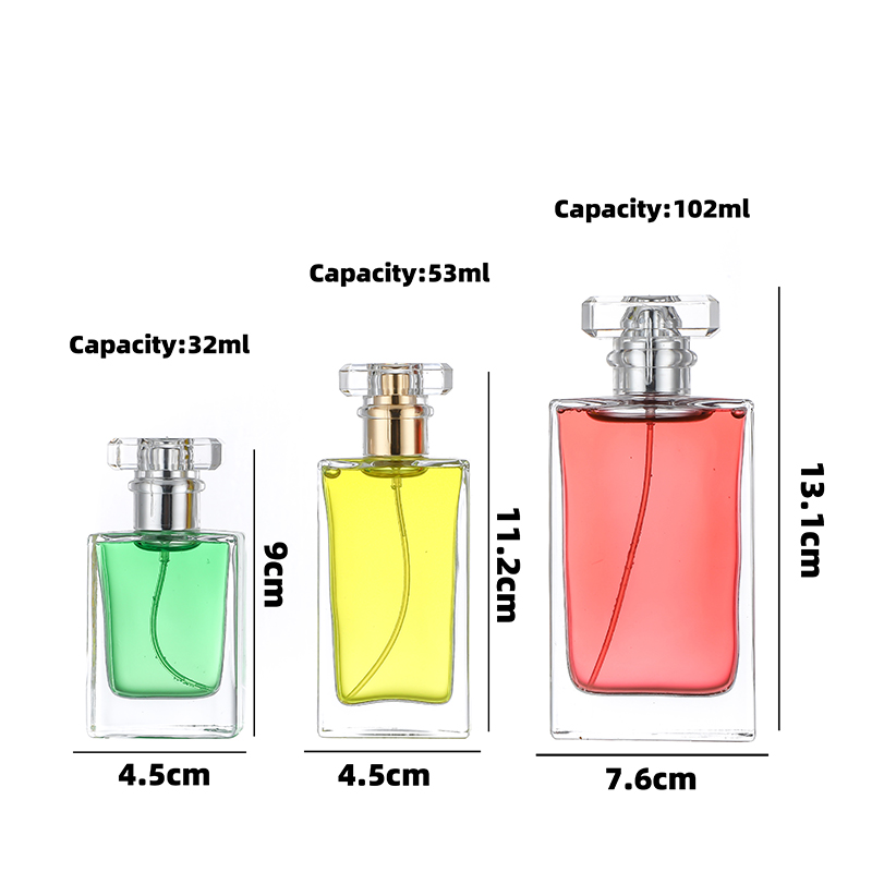 Hot sale empty square perfume bottle with lids wholesale3