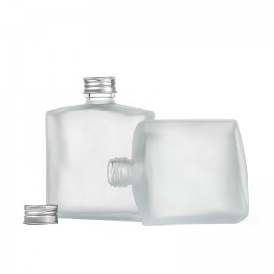 Square flat 200ml glass coffee drinks bottle with metal caps - Glass bottle  manufacturer in China, custom glass bottles