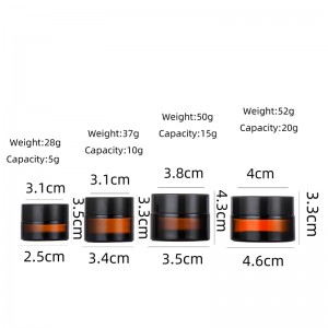 amber color glass cosmetic jars wholesale