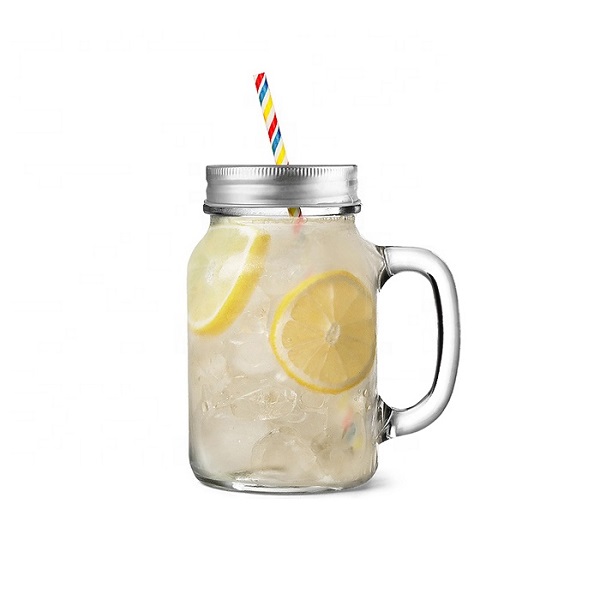 Various design mason jar preserving glass jar with lid and straw