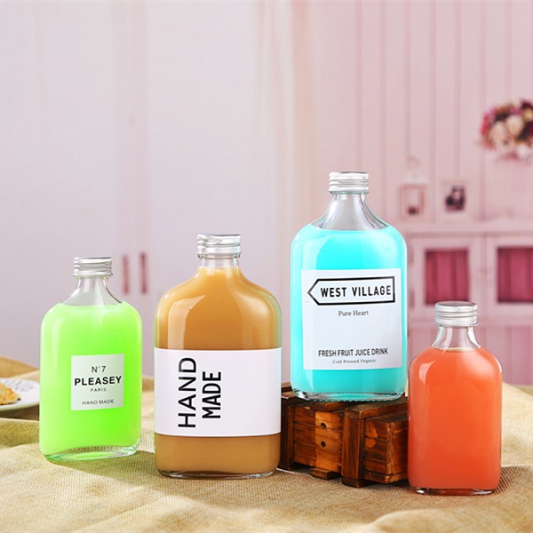 OEM China Engraved Perfume Bottle For Him - 100ml-500ml factory customized transparent flat beverage glass bottle Cui Can Glass detail pictures